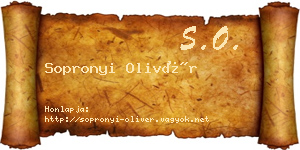 Sopronyi Olivér névjegykártya