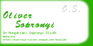 oliver sopronyi business card