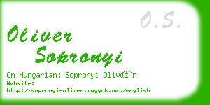 oliver sopronyi business card